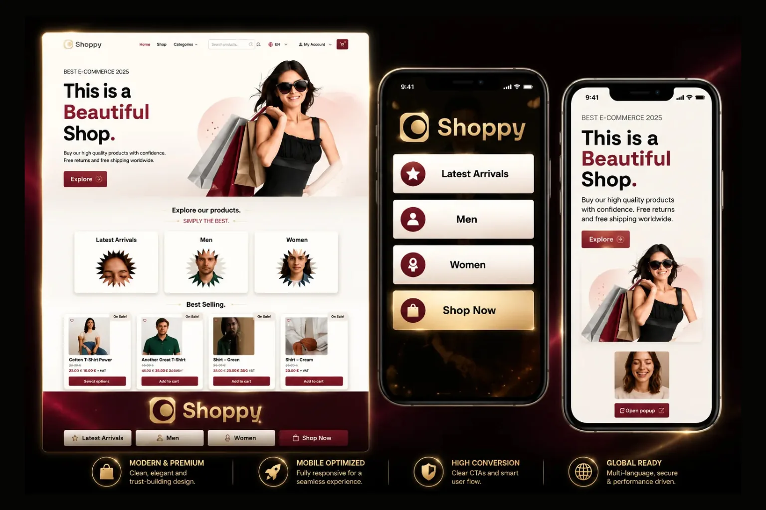 Shoppy E-Commerce Store website screenshot