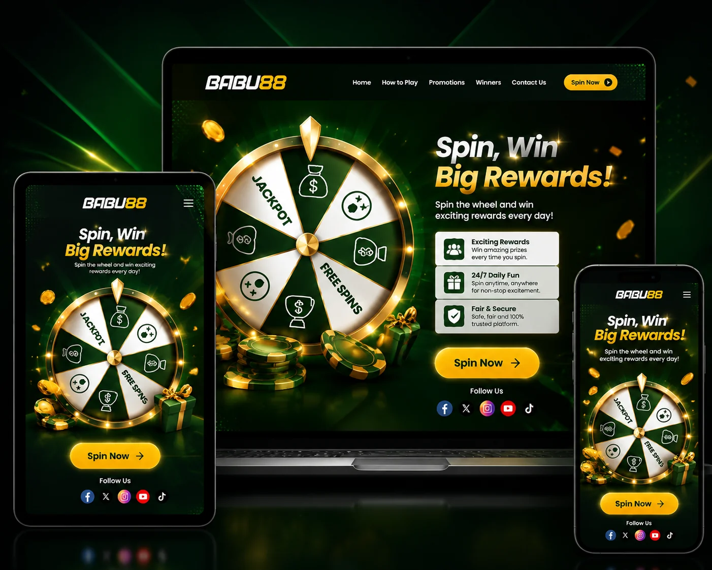 Babu88 Spin Wheel landing page screenshot