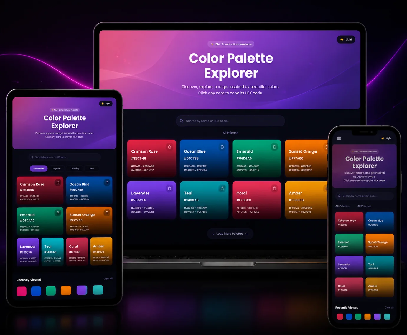 Color Palette Explorer web app screenshot