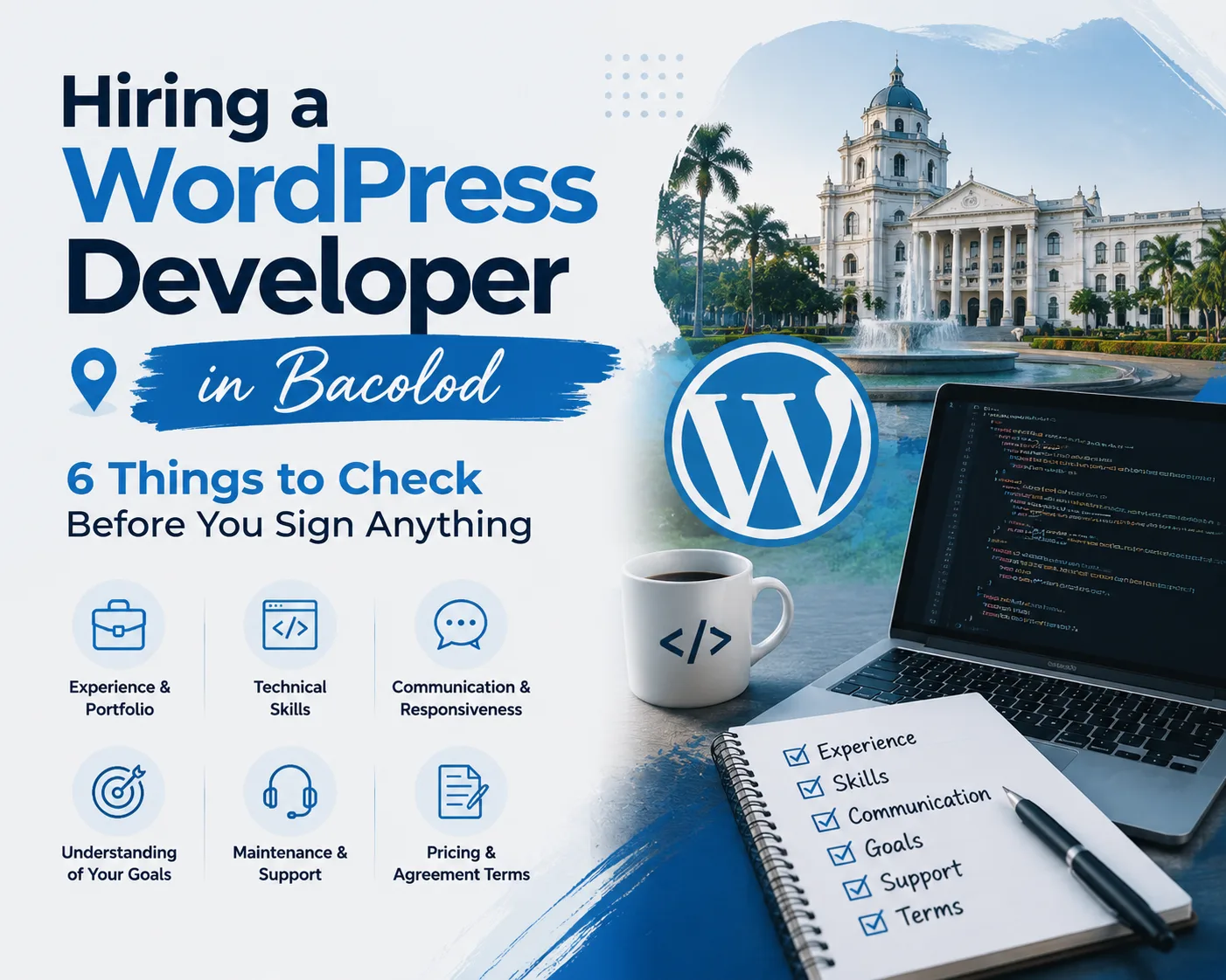 WordPress web designer working on a client project in Bacolod City, Philippines